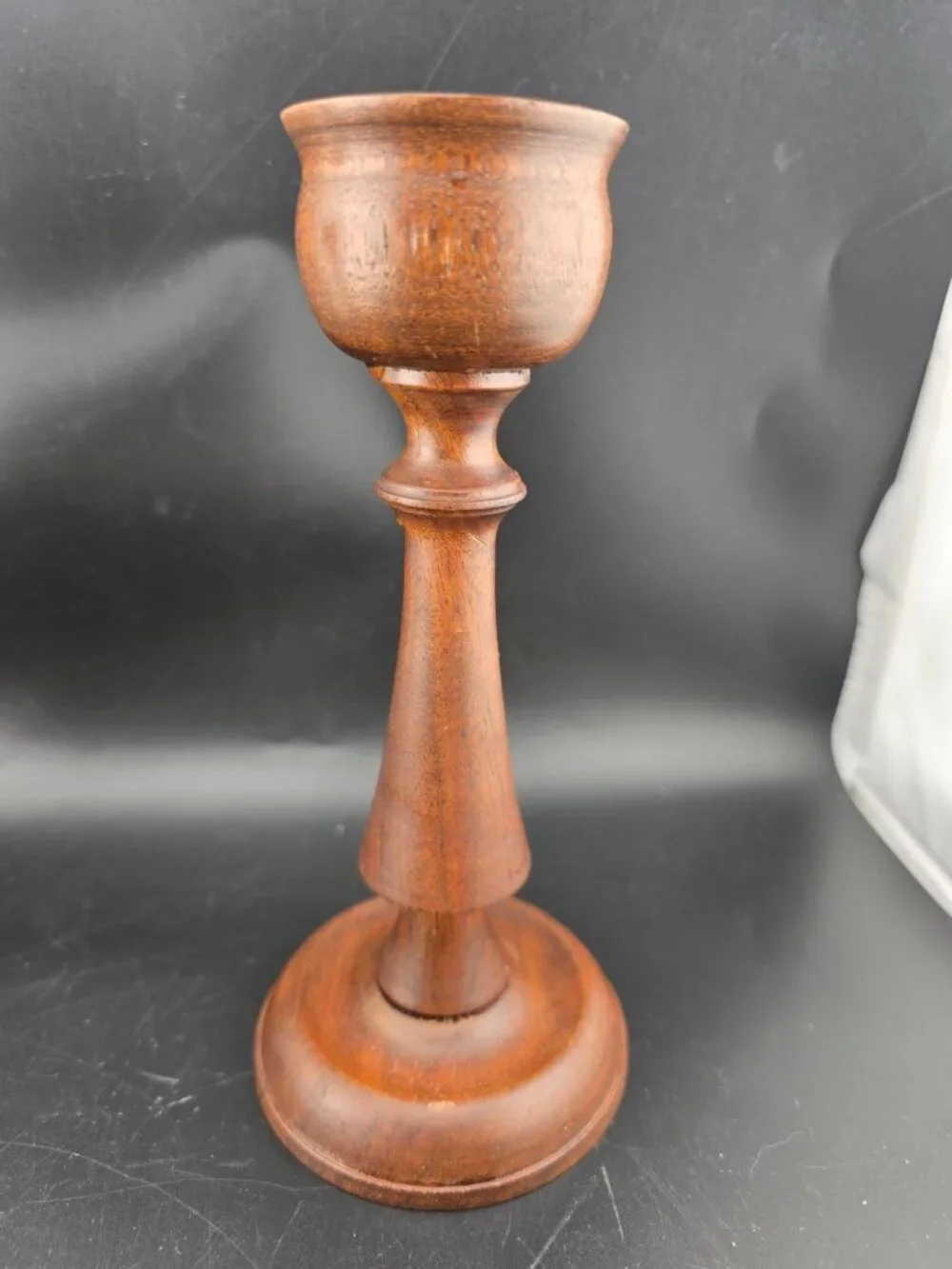 Vntg Hand Turned Wooden Candlesticks Pair/Set 7-Inch Vintage 1976 Signed